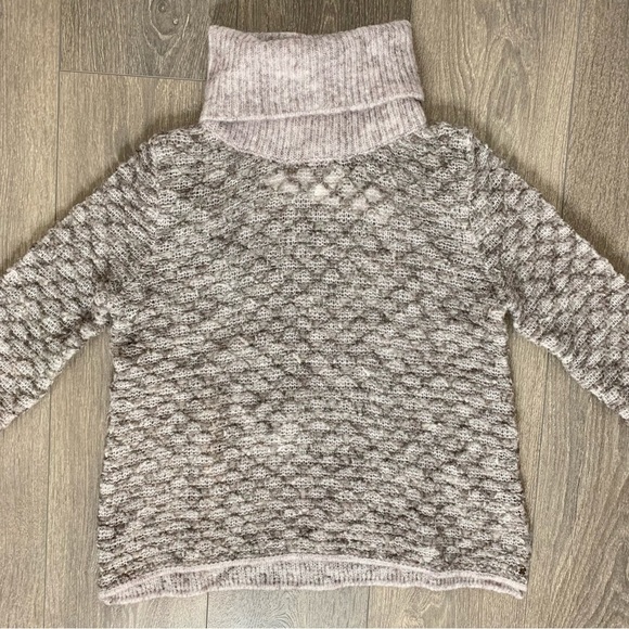 Anthropologie One Grey Day Sweater Turtleneck Knit Mohair Wool Size Small - Picture 6 of 16